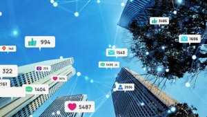 街とSNSの反応を重ねた情報発信のイメージ