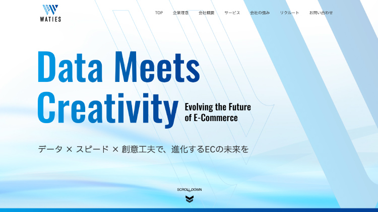 EC事業支援会社のホームページ制作：サイトデザインのプレビュー