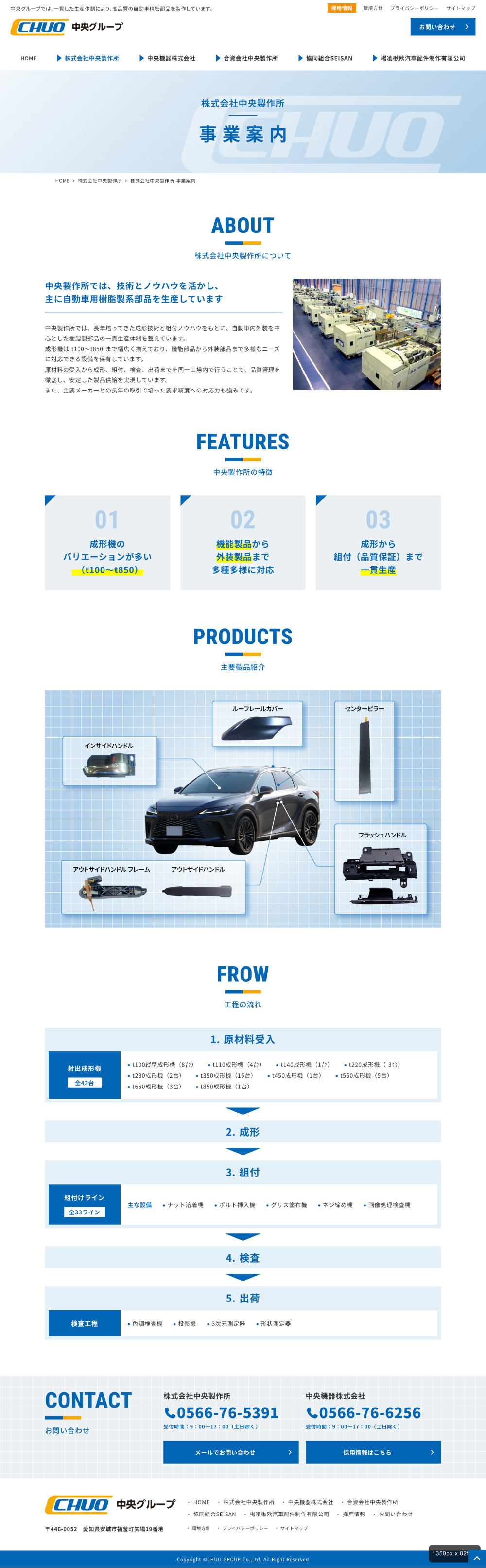 自動車部品などの製造会社のWebデザイン作例2