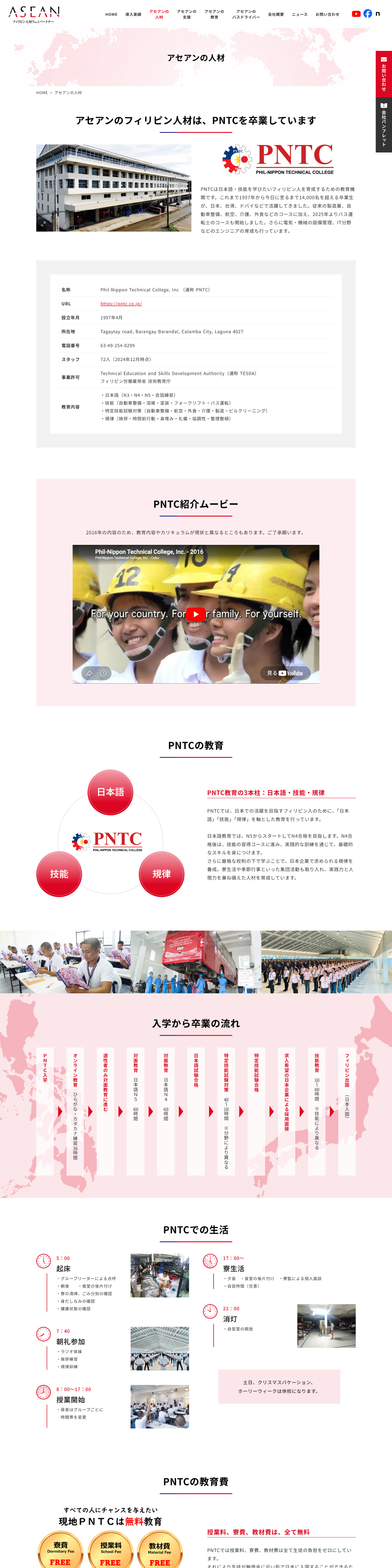 外国人材支援会社のWebデザイン作例2